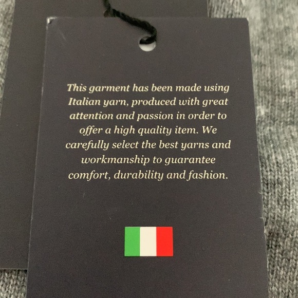 📌 Filippo Riberti cashmere wool blend 1/4 zip pullover sweater gray M - Picture 7 of 9